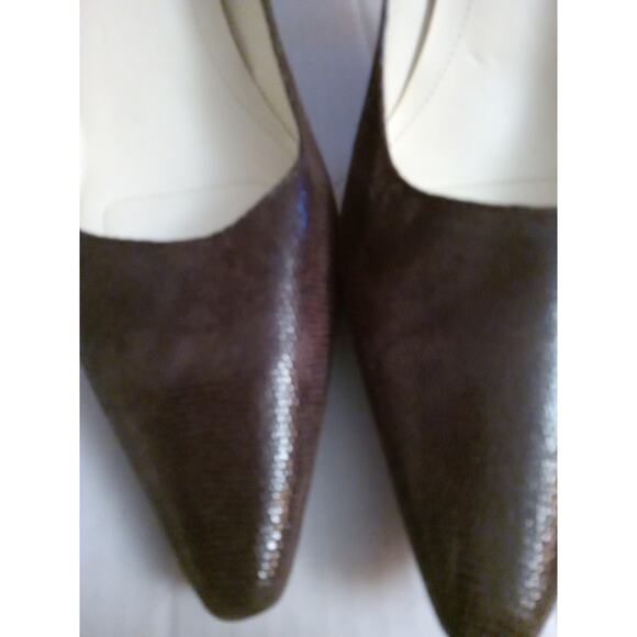 Calvin Klein Women' s Size 8 Heeled Pumps Office Classic Pointed Toe Brown - Picture 2 of 10